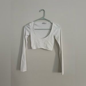 ZARA WHITE CROPPED LONGSLEEVE